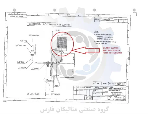 متالیکان فارس-فیلتر دستگاه تصفیه مه روغن سامسونگ مدل CST45110 (شماره قطعه CMD10048)